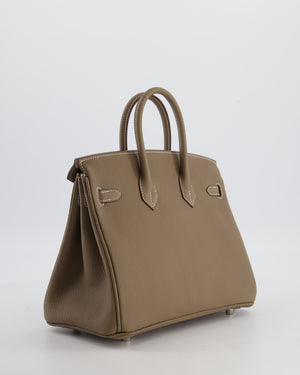 Hermès Birkin 25 Retourne Bag in Etoupe Togo Leather with Palladium Hardware