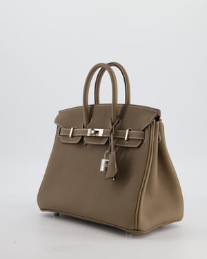 Hermès Birkin 25 Retourne Bag in Etoupe Togo Leather with Palladium Hardware