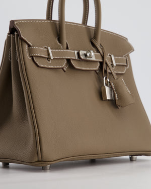 Hermès Birkin 25 Retourne Bag in Etoupe Togo Leather with Palladium Hardware