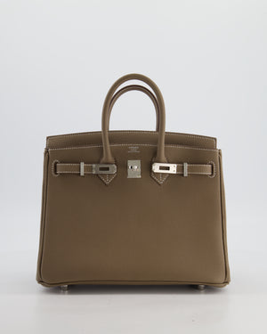 Hermès Birkin 25 Retourne Bag in Etoupe Togo Leather with Palladium Hardware