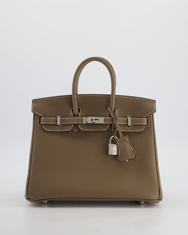 Hermès Birkin 25 Retourne Bag in Etoupe Togo Leather with Palladium Hardware