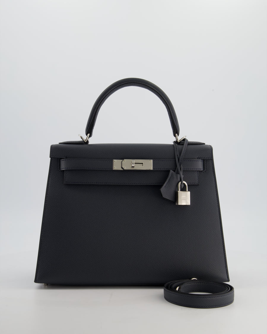 Hermès Kelly 28 Sellier Bag in Gris Misty Epsom Leather with Palladium Hardware