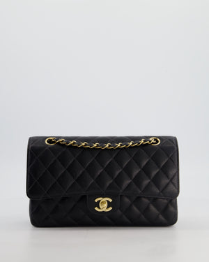 Chanel Vintage Medium Black Classic Double Flap Bag in Caviar Leather with Gold Hardware