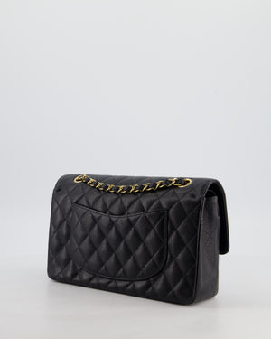 Chanel Vintage Medium Black Classic Double Flap Bag in Caviar Leather with Gold Hardware