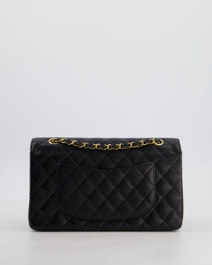 Chanel Vintage Medium Black Classic Double Flap Bag in Caviar Leather with Gold Hardware