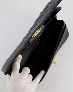 Chanel Vintage Medium Black Classic Double Flap Bag in Caviar Leather with Gold Hardware