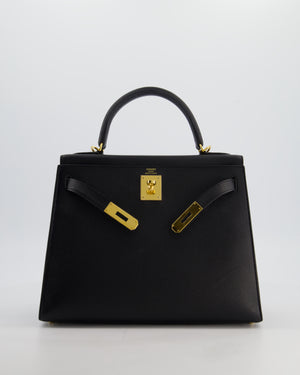 Hermès Kelly 28 Sellier Bag in Noir Epsom Leather with Gold Hardware