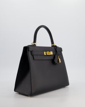 Hermès Kelly 28 Sellier Bag in Noir Epsom Leather with Gold Hardware