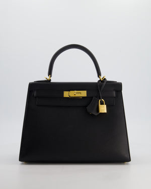 Hermès Kelly 28 Sellier Bag in Noir Epsom Leather with Gold Hardware
