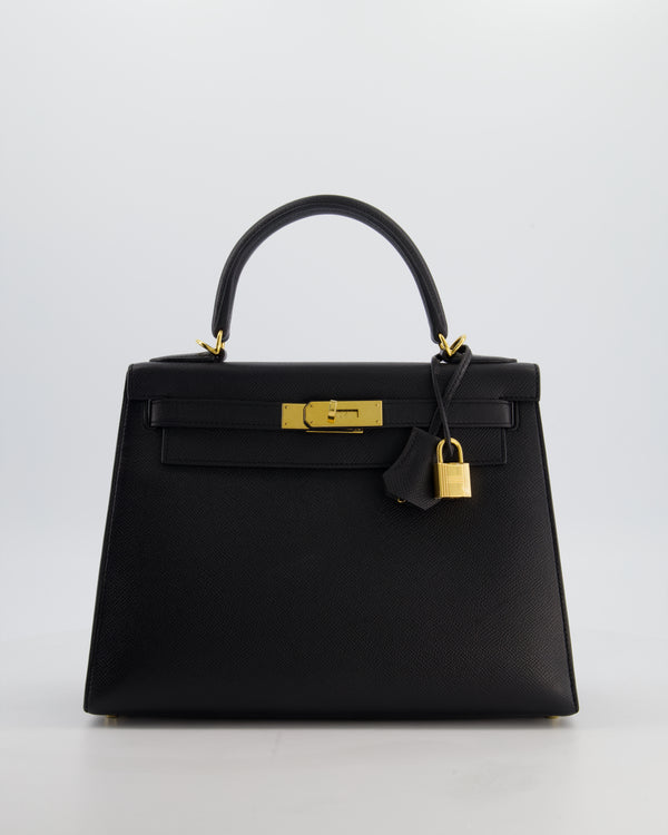 Hermès Kelly 28 Sellier Bag in Noir Epsom Leather with Gold Hardware