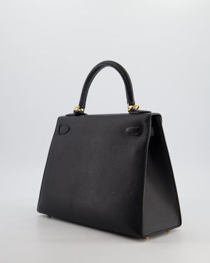 Hermès Kelly 28 Sellier Bag in Noir Epsom Leather with Gold Hardware