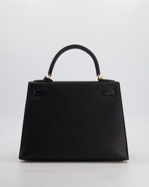 Hermès Kelly 28 Sellier Bag in Noir Epsom Leather with Gold Hardware