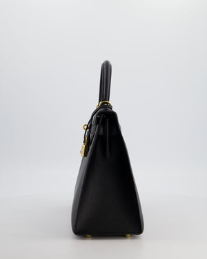 Hermès Kelly 28 Sellier Bag in Noir Epsom Leather with Gold Hardware