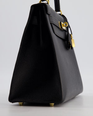 Hermès Kelly 28 Sellier Bag in Noir Epsom Leather with Gold Hardware