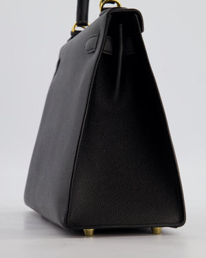 Hermès Kelly 28 Sellier Bag in Noir Epsom Leather with Gold Hardware