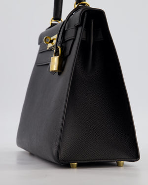 Hermès Kelly 28 Sellier Bag in Noir Epsom Leather with Gold Hardware