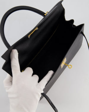 Hermès Kelly 28 Sellier Bag in Noir Epsom Leather with Gold Hardware