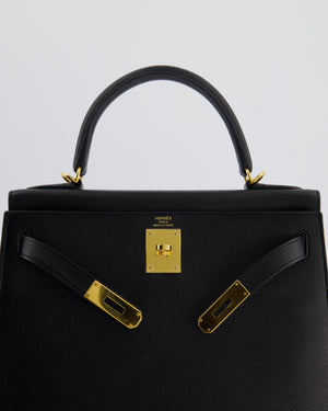 Hermès Kelly 28 Sellier Bag in Noir Epsom Leather with Gold Hardware