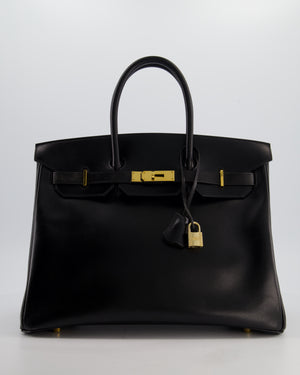 *SUPER RARE* Hermès Birkin 35cm Bag in Black Box Leather with Gold Hardware