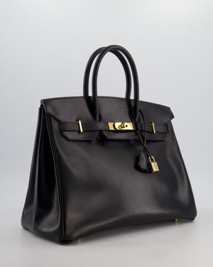 *SUPER RARE* Hermès Birkin 35cm Bag in Black Box Leather with Gold Hardware