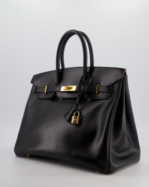 *SUPER RARE* Hermès Birkin 35cm Bag in Black Box Leather with Gold Hardware