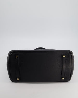 Hermès Birkin 35 Retourne Bag in Noir Togo Leather with Gold Hardware