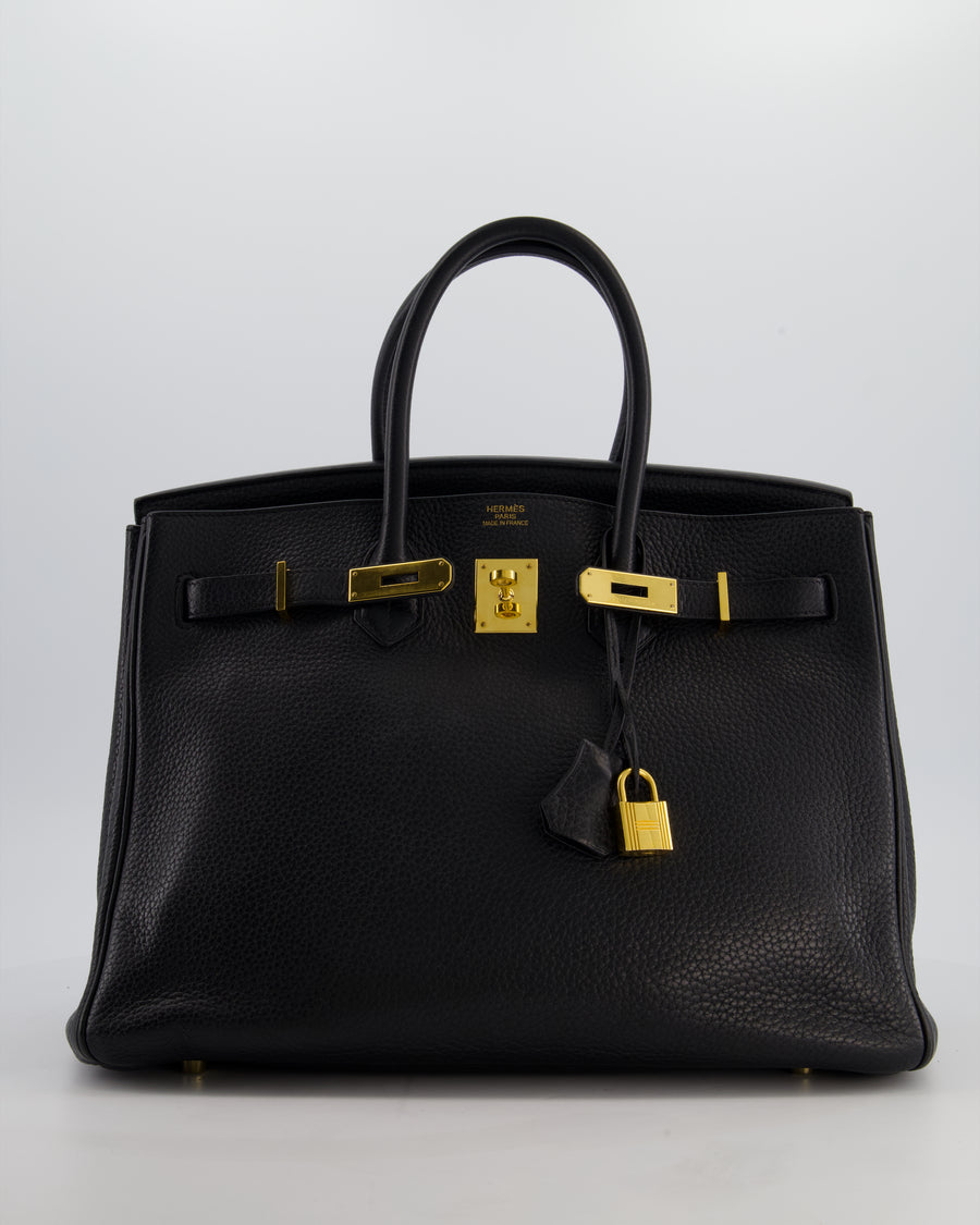 Hermès Birkin 35 Retourne Bag in Noir Togo Leather with Gold Hardware