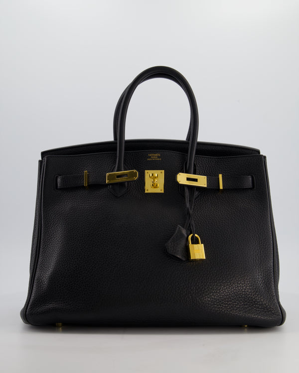 Hermès Birkin 35 Retourne Bag in Noir Togo Leather with Gold Hardware