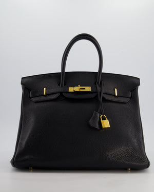 Hermès Birkin 35 Retourne Bag in Noir Togo Leather with Gold Hardware