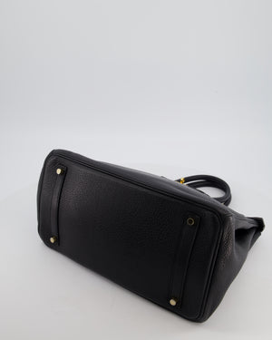 Hermès Birkin 35 Retourne Bag in Noir Togo Leather with Gold Hardware