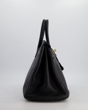 Hermès Birkin 35 Retourne Bag in Noir Togo Leather with Gold Hardware