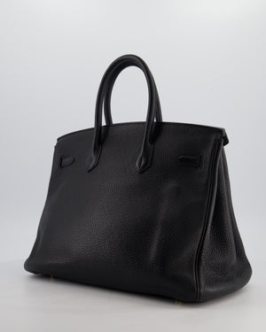 Hermès Birkin 35 Retourne Bag in Noir Togo Leather with Gold Hardware