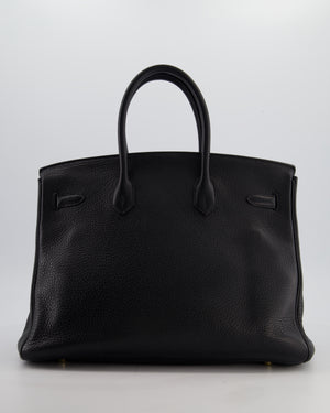Hermès Birkin 35 Retourne Bag in Noir Togo Leather with Gold Hardware