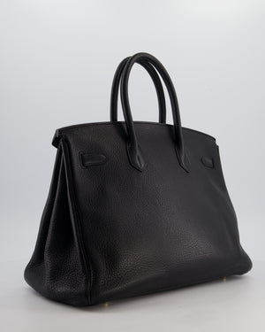 Hermès Birkin 35 Retourne Bag in Noir Togo Leather with Gold Hardware