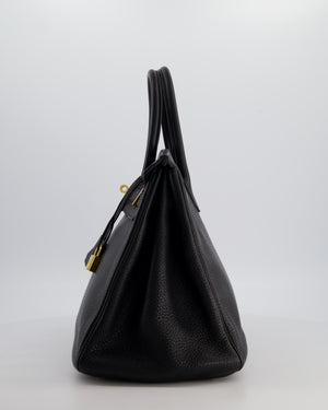 Hermès Birkin 35 Retourne Bag in Noir Togo Leather with Gold Hardware