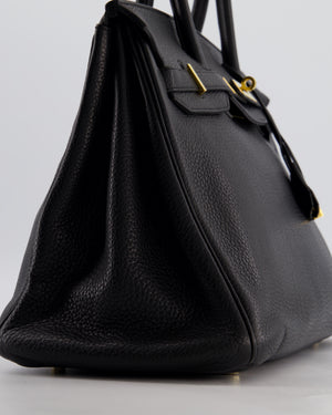 Hermès Birkin 35 Retourne Bag in Noir Togo Leather with Gold Hardware