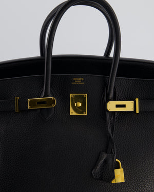 Hermès Birkin 35 Retourne Bag in Noir Togo Leather with Gold Hardware