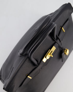 Hermès Birkin 35 Retourne Bag in Noir Togo Leather with Gold Hardware