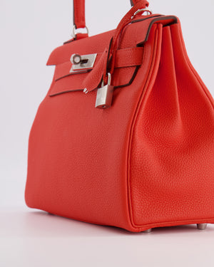 Hermès Kelly 28 Retourne Bag in Capucine Togo Leather with Palladium Hardware