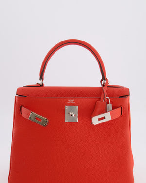 Hermès Kelly 28 Retourne Bag in Capucine Togo Leather with Palladium Hardware