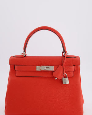 Hermès Kelly 28 Retourne Bag in Capucine Togo Leather with Palladium Hardware
