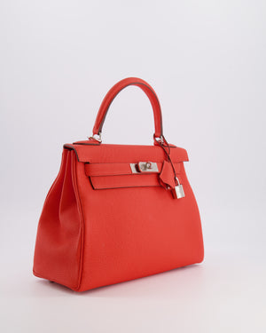 Hermès Kelly 28 Retourne Bag in Capucine Togo Leather with Palladium Hardware