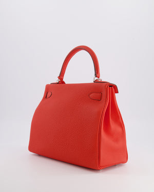 Hermès Kelly 28 Retourne Bag in Capucine Togo Leather with Palladium Hardware