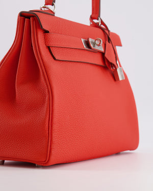 Hermès Kelly 28 Retourne Bag in Capucine Togo Leather with Palladium Hardware