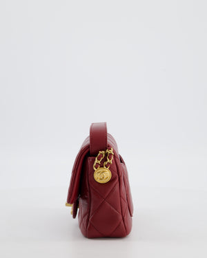 Chanel 22/A Burgundy Mini Square Flap in Caviar Leather with Gold Hardware