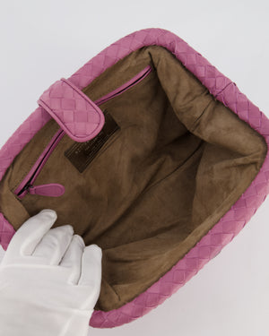 Bottega Veneta Pink Leather Small Lauren 1980 Leather Clutch Bag