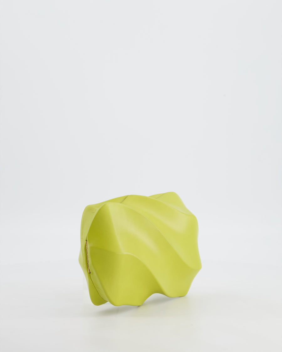 Bottega Veneta Kiwi Green Whirl Clutch Bag