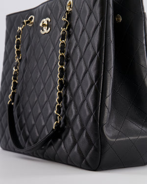Chanel Black Caviar Leather Tote Bag with Champagne Gold Hardware