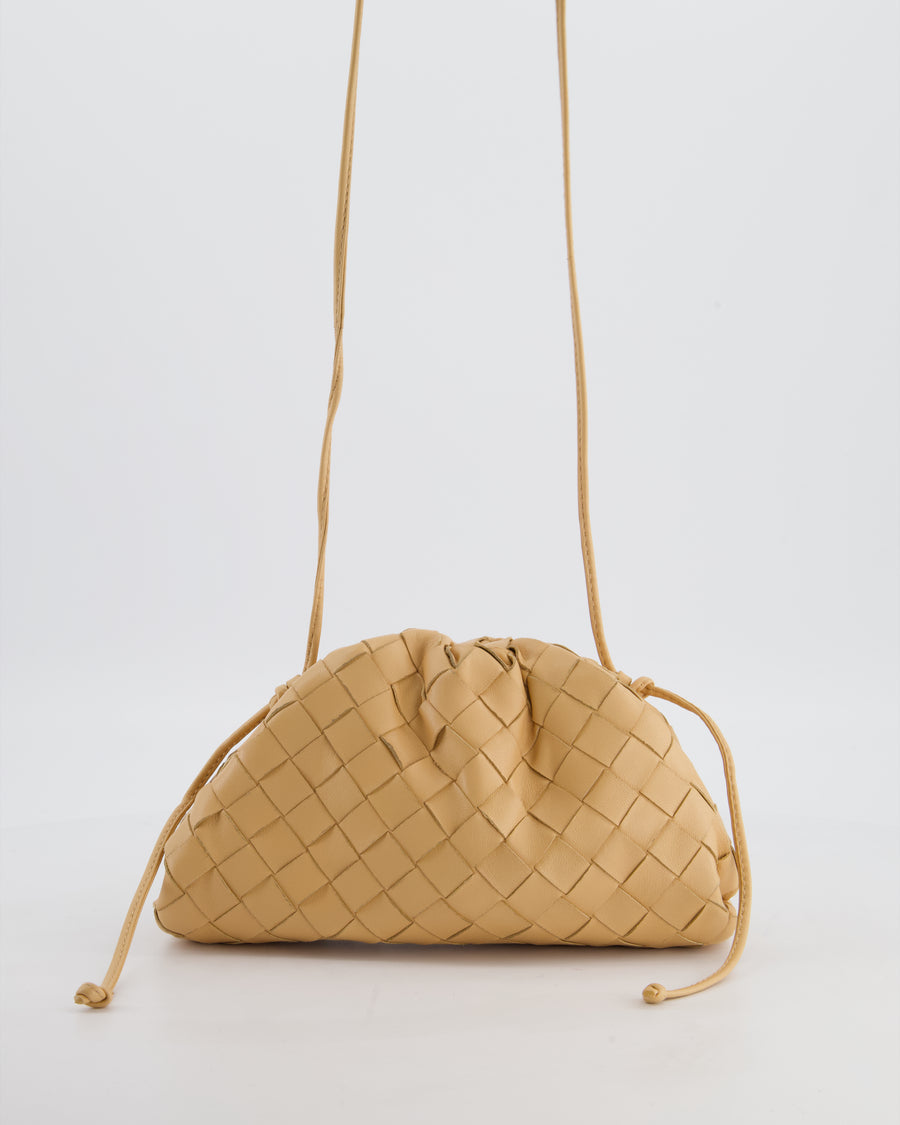 Bottega Veneta Beige Mini Intrecciato The Pouch Bag