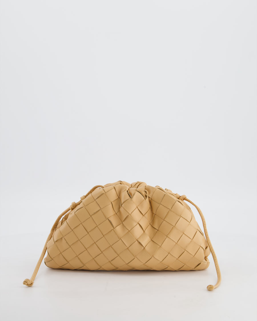 Bottega Veneta Beige Mini Intrecciato The Pouch Bag